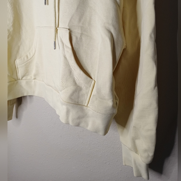 & Other Stories Yellow Hoodie 100% Cotton Boxy Relaxed Fit Boyfriend NEW - Picture 3 of 9